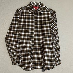 Daniel Cremieux Long-Sleeve Button Down Shirt, Size L, Slim Fit, Blue/Green/Tan